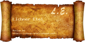 Lichner Etel névjegykártya